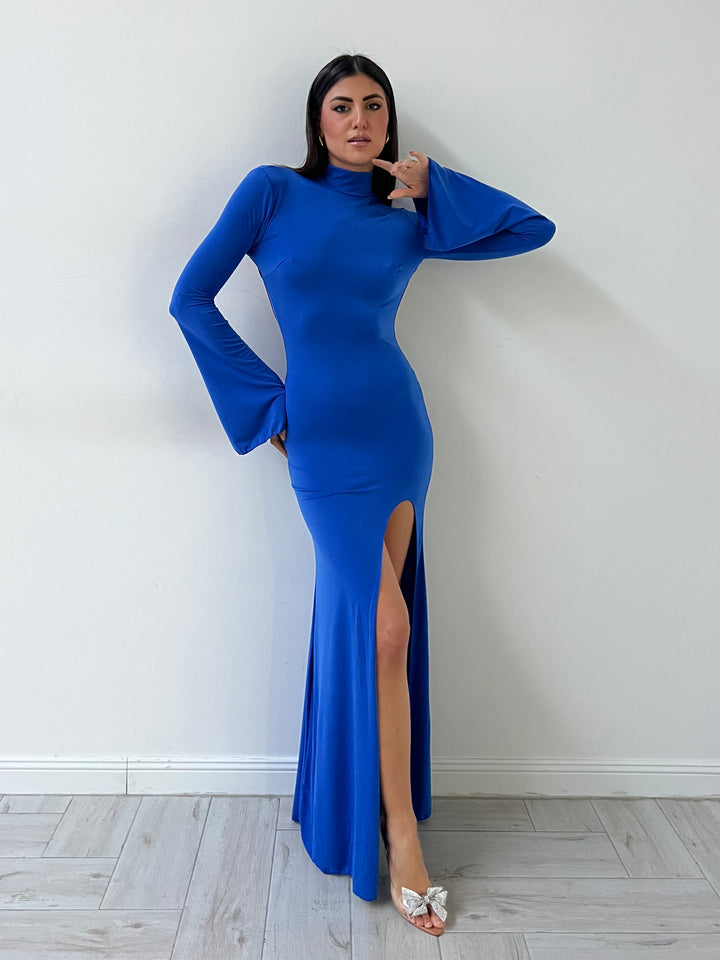Long Dress Schiena Scoperta Blu